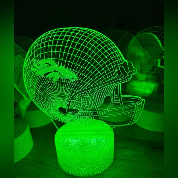 Denver Broncos 3D LED Football Helmet Night Light - Picture 8 of 8